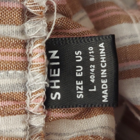 SHEIN Frenchy Ruffle Armhole Open Tieback Striped Jumpsuit - Picture 14 of 16